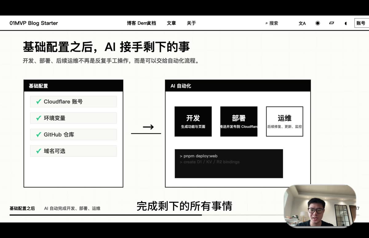基础配置之后，AI 接手开发、部署和运维